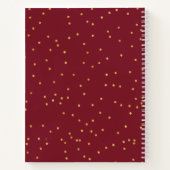 フローラフレームバーガンディ海軍パーソナルスケッチブック ノートブック (裏面)