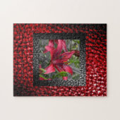 フローラフレームフェイクインレザーボーダー ジグソーパズル (横)