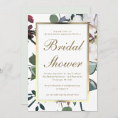フローラフレームフェイクブライダルシャワー 招待状 (正面/裏面)