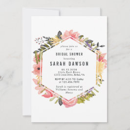 フローラフレームブライダルシャワー招待 招待状