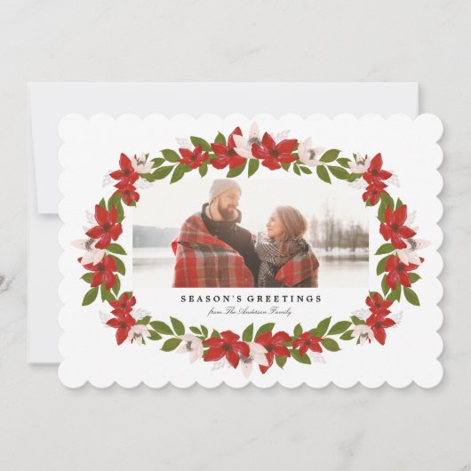 フローラフレームホリデーフォトカード シーズンカード (正面)