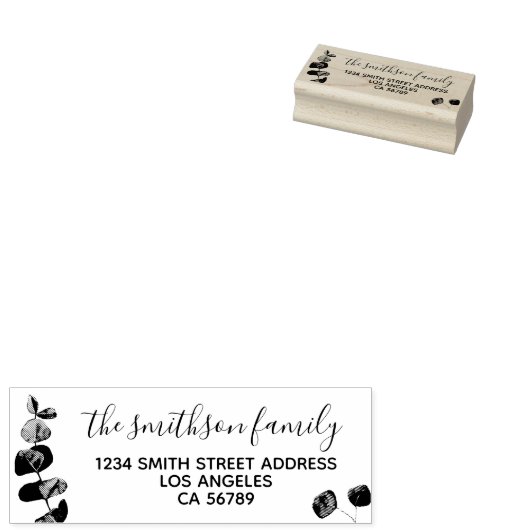 フローラフレームボタニカルシグネチャーファミリーユーカリ ラバースタンプ (押印)