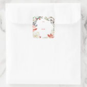 フローラフレームポインセチアラベルシール スクエアシール (バッグ)