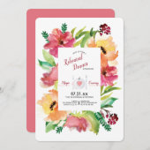 フローラフレームリハーサルディナー招待状 招待状 (正面/裏面)