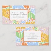 フローラフレームレトロ カラフル 名刺 (正面/裏面)