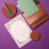 フローラフレームヴィンテージオリエンタル縁どズ 招待状