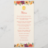 フローラフレーム中国のベージュ結婚の宴会 メニュー (正面)