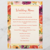 フローラフレーム中国のベージュ結婚の宴会 メニュー (正面)