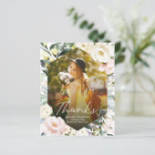 フローラフレーム写真の卒業サンキューカード (スタンド正面)