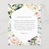 フローラフレーム写真の卒業サンキューカード (裏面)