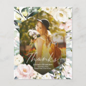 フローラフレーム写真の卒業サンキューカード (正面)