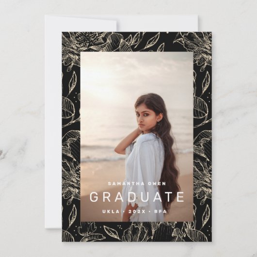 フローラフレーム写真大学卒業2023 案内状 (正面)