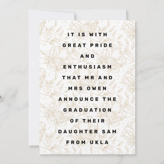 フローラフレーム写真大学卒業2023 案内状 (裏面)