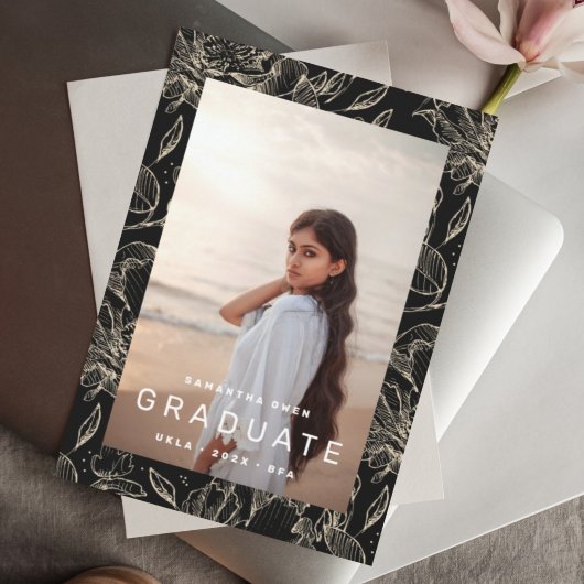 フローラフレーム写真大学卒業2023 案内状