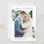 フローラフレーム写真結婚休日の発表 サンキューカード (正面)