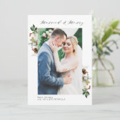 フローラフレーム写真結婚休日の発表 サンキューカード (スタンド正面)