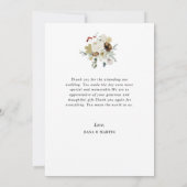 フローラフレーム写真結婚休日の発表 サンキューカード (裏面)