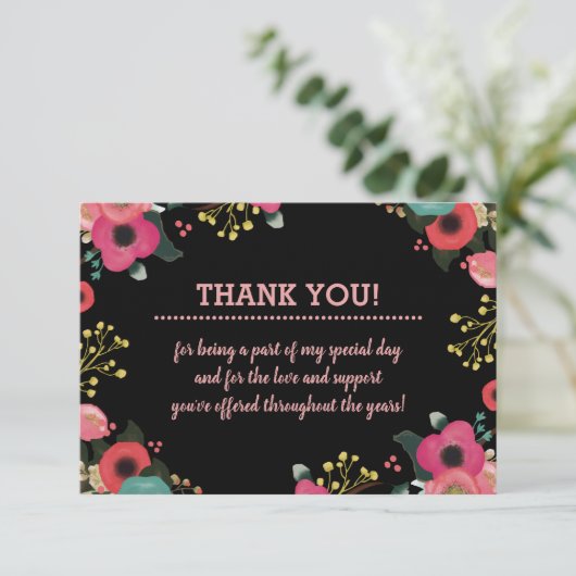 フローラフレーム卒業Thank Youフォトカード サンキューカード (スタンド正面)