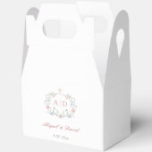 フローラフレーム宗教的結婚モノグラム切り妻 フェイバーボックス (見開き)