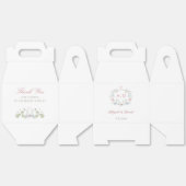 フローラフレーム宗教的結婚モノグラム切り妻 フェイバーボックス (見開き)