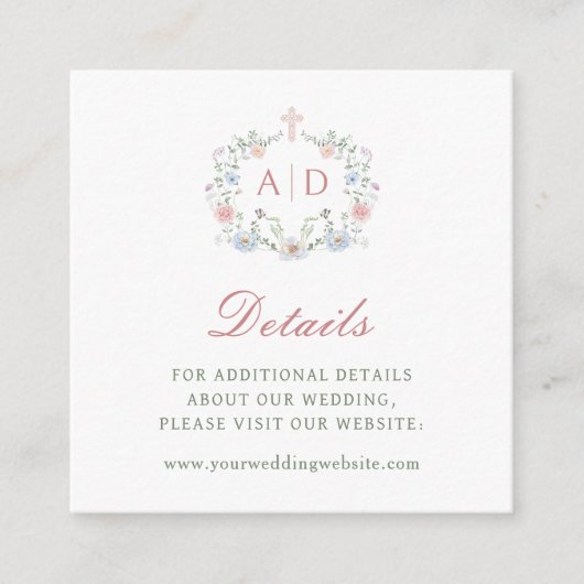 フローラフレーム宗教結婚の詳細サイト エンクロージャーカード (正面)