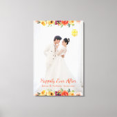 フローラフレーム対中国の写真結婚東洋 キャンバスプリント (正面)