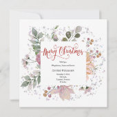 フローラフレーム新生児メリークリスマス シーズンカード (裏面)