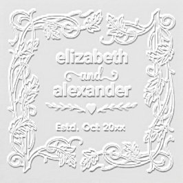 フローラフレーム新郎新婦の結婚名前のカップル