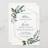 フローラフレーム日付保存招待状 招待状 (正面/裏面)