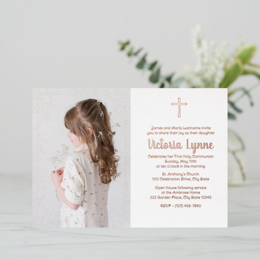 フローラフレーム最初の写真との通信 箔シーズンカード (立ち正面)