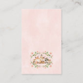 フローラフレーム木版木版赤ちゃんシャワー予約リクエスト 名刺 (裏面)