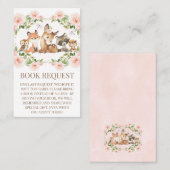 フローラフレーム木版木版赤ちゃんシャワー予約リクエスト 名刺 (正面/裏面)