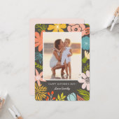 フローラフレーム母の日の写真カード カード (正面/裏面インサイチュ)