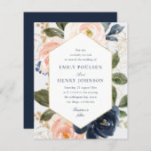 フローラフレーム海軍と赤面水結婚色の (正面/裏面)