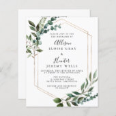 フローラフレーム結婚式招待状 (正面/裏面)