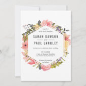 フローラフレーム結婚式招待状 招待状 (正面)