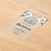 フローラフレーム(バラとケルトデザイン) アクリル招待状 (レイダウン)