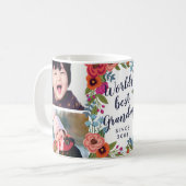 フローラフレーム – 世界のおばあちゃん最高のフォトコラージュ コーヒーマグカップ (正面左)