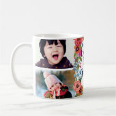 フローラフレーム – 世界のおばあちゃん最高のフォトコラージュ コーヒーマグカップ (左)