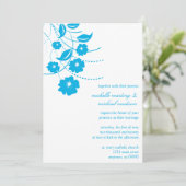 フローラフロッシュ結婚式招待状（青/白） 招待状 (スタンド正面)