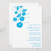 フローラフロッシュ結婚式招待状（青/白） 招待状 (正面/裏面)