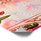 フローラフローラルパターン付きシームレスなマグカル ポスター (角)