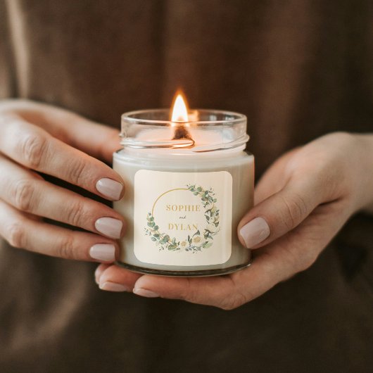 フローラフープ結婚式の引き出物ステッカーまたは封筒用シール ラウンドシール