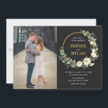 フローラフープ編集可能カラーフォト結婚ズ 招待状<br><div class="desc">単にエレガント特別な日のための招待。文房具のデザインやギフトはスタイリッシュberryberrysweet.comの当社のサパーソナライズされたイトへ！</div>