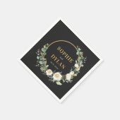 フローラフープ編集可能カラー結婚のナプキン スタンダードカクテルナプキン (角)