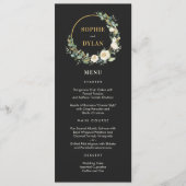 フローラフープ編集可能カラー結婚のメニューカード プログラム (正面)