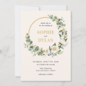 フローラフープ編集可能カラー結婚式招待状 招待状 (正面)