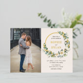 フローラフープFOILフォト結婚式招待状 箔招待状 (立ち正面)