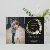 フローラフープFOILフォト結婚式招待状 箔招待状 (立ち正面)