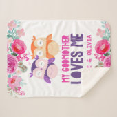 フローラフールベビーブランケット – 私のゴッドマザーは私を愛している シェルパブランケット (正面(横))